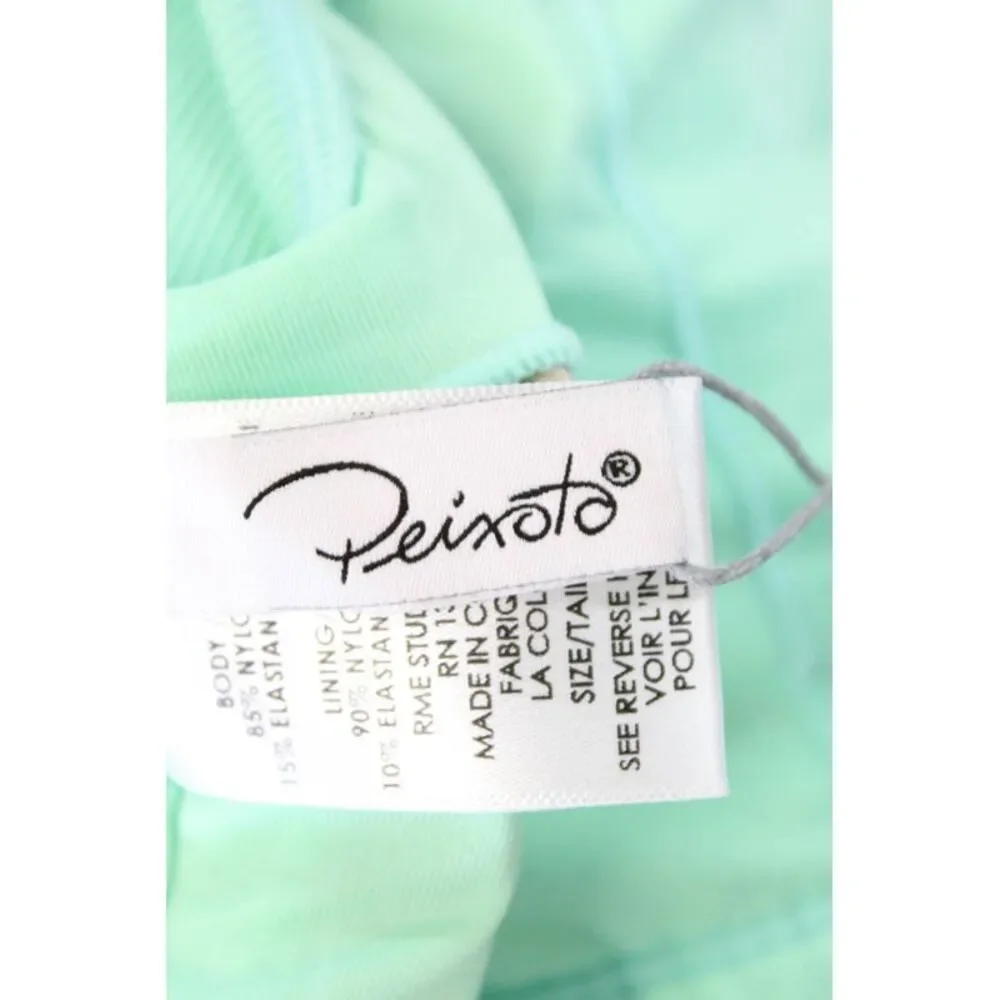 Peixoto Womens One Shoulder Cadillac Zoni Bikini Printed Top Mint Green Size L